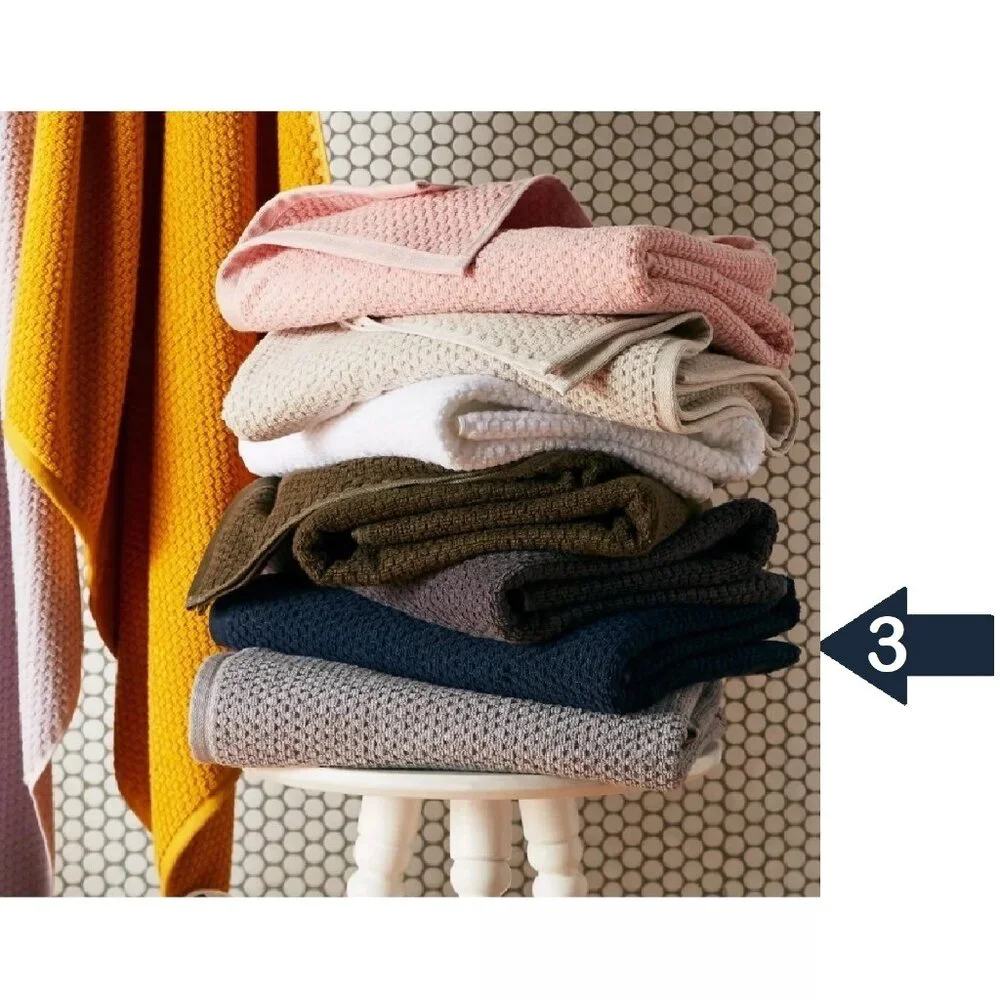 GR8 for DAD 3 Wild Sage Savannah QuickDry 90% Cotton BATH Towels DARK BLUE color